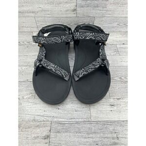 Teva Original Universal Sandals Black Grey Pattern‎ Sport Strap Hook Loop Size 7